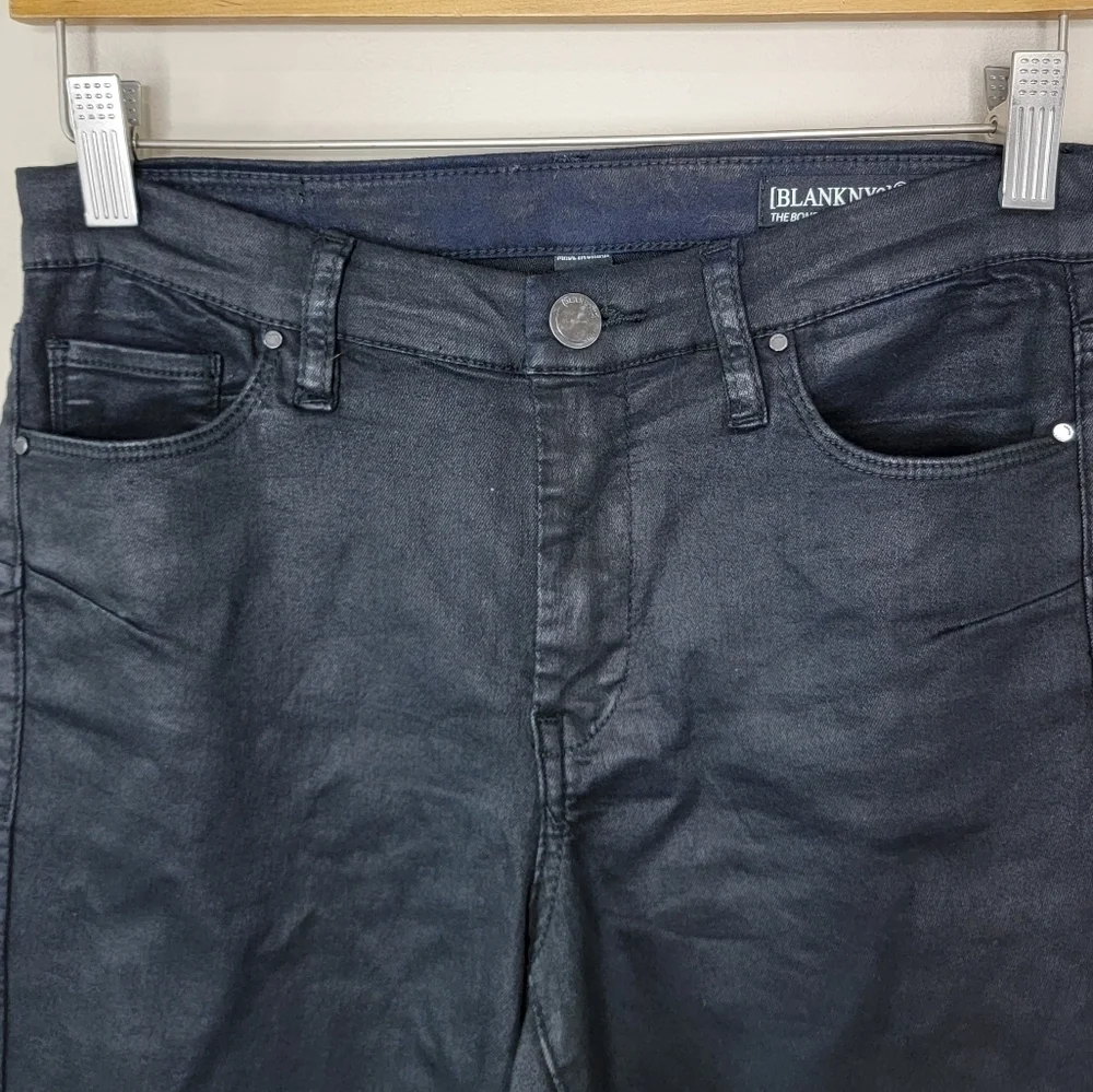 Blank NYC The Bond Black Coated Skinny Jeans Size 27